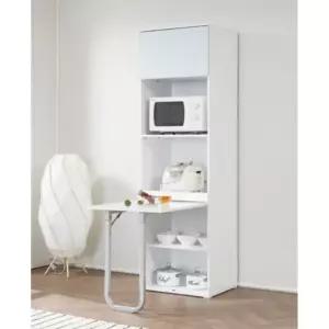 ㄱ자 부엌꾸미기 접이식 보조식탁겸 광파오븐수납장 / 선반 겸용 아일랜드