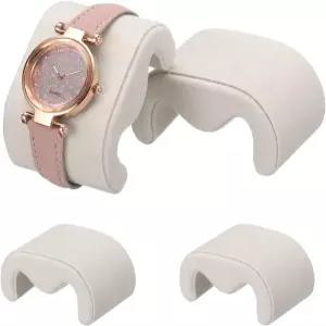 uxcell 4pcs 시계 케이스 베개 M자형 디스플레이 벨벳 쿠션 교체용 팔찌 보관 베이지
