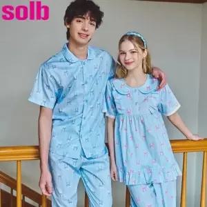 비너스 플러스 큐티 리본 남여 커플 파자마세트 SPA2506WSG