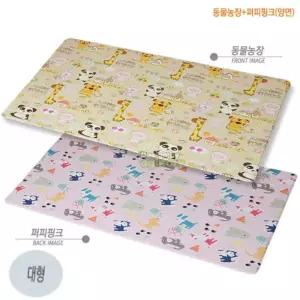 PVC 쿠션 양면 층간소음 방지 거실 놀이매트 동물농장 퍼피핑크 140X200 대형 층간소음방지