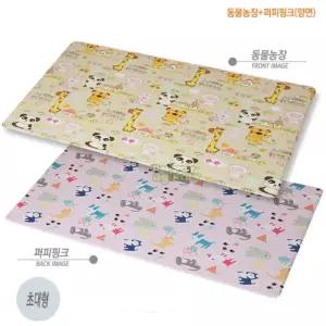 PVC 쿠션 양면 층간소음 방지 거실 놀이매트 키재기 곰돌이핑크 140X225 초대형 실내운동매트