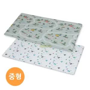 PVC 쿠션 양면 층간소음 방지 거실 놀이매트 숲속캠프 테라죠 140X170 중형 층간소음방지