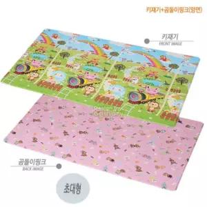 PVC 쿠션 양면 층간소음 방지 거실 놀이매트 옹달샘 퍼피아이보리 140X225 초대형 홈매트 양면매트