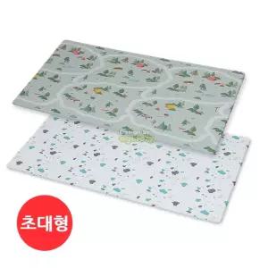 PVC 쿠션 양면 층간소음 방지 거실 놀이매트 숲속캠프 테라죠 140X225 초대형 거실바닥매트 층간소음방지
