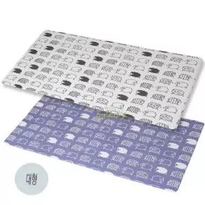 PVC 쿠션 양면 층간소음 방지 거실 놀이매트 리틀쉽 화이트블루 140X200 대형 방수매트