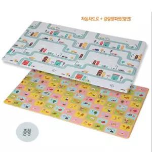 PVC 쿠션 양면 층간소음 방지 거실 놀이매트 자동차도로 링링알파벳 140X170 중형 미끄럼방지매트 실내운동