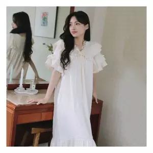 김양리빙 / 크렘므 여름 원피스 잠옷 (순면100 )