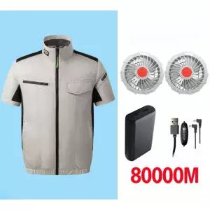 냉풍조끼 쿨조끼 선풍기 USB 아이스 충전식 팬 에어 작업용 반팔