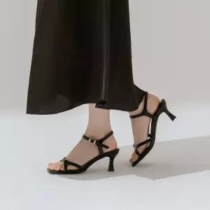 SOVO 솔라 벨트 스트랩 미들힐 샌들 6cm