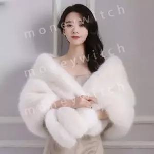 털빠짐 없는 퍼 케이프 망토 코트 숏 에코 밍크 모조 신상 웨딩 모임 신부 혼주 패션 판초