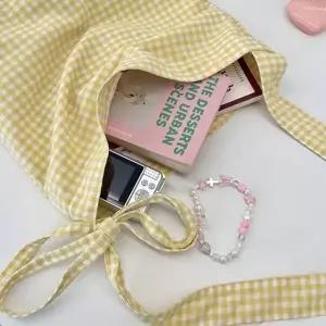 [지앤지] 천가방 체크 숄더백 에코백 깅엄체크 캔버스 여름 얇은 가방