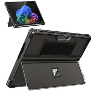 [미국배송] MICROSOFT SURFACE PRO 11 10 9 13인치용 MOKO 케이스 킥스탠드 보호 케이스가 있는 올인원 러기드 커버 타입 커버 키보드와 호환 프로스팅 블랙