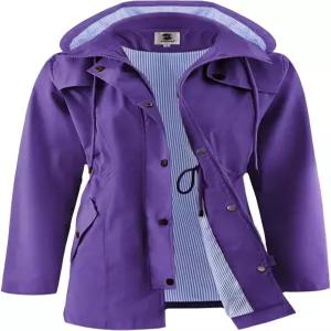 사피로즈 여성용 롱 레인 재킷 방수 레인코트 후드 아웃도어 라이트 윈드브레이커