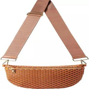 여성용 자이베리온 직조 크로스바디 백 여행용 스트랩이 조절 가능한 체크무늬 PU 범백 슬링 지갑 페스티벌