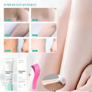 저자극 제모 크림 | 팔 다리 겨드랑이 제모 | 남녀공용 바디 헤어 케어, 1개