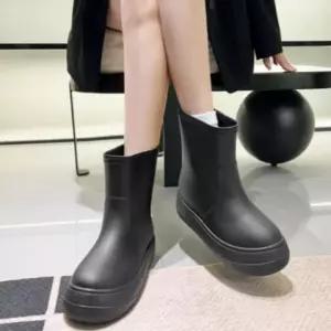 심플 여성 미들 부츠 레인 장화 장마철 여름 패션