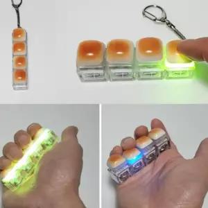 손장난감 어린이선물 led 키캡키링 키보드 클리커 딸깍이 빵 불빛 일자