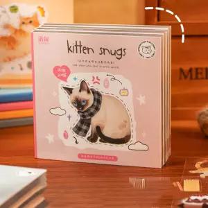 20개 코너 캣츠 PET 사각 스티커북 저널 스크랩북 플래너 장식용 방수 귀여운 동물 미스터 페이퍼