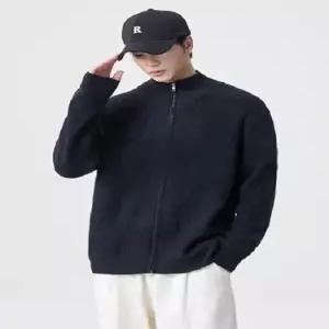 EAMT 남친 춘추 프리미엄 카디건 스웨터 솔리드 긴팔 집업 얇은 YJ3
