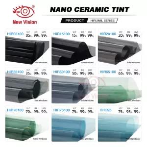 0.5mX4m HIR100 2 MIL UV400 스킨 케어 필름 고열 제거 나노 세라믹 창 색조