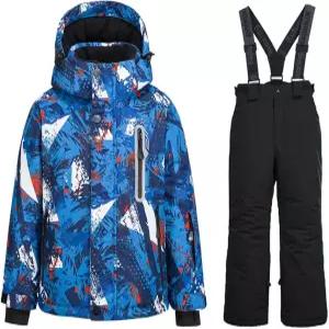 호티안 보이즈 스키 재킷 스노우 팬츠 정장 방풍 방수 겨울 코트