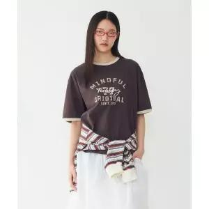 STUDIO TOMBOY MINDFUL 링거 반팔 티셔츠_브라운 9176222989 355031