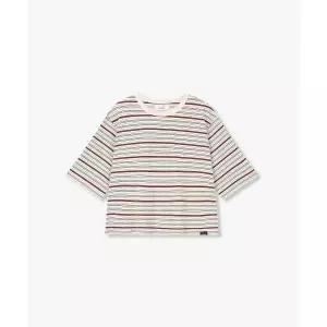 STUDIO TOMBOY 멀티 스트라이프 크롭 반팔 티셔츠_아이보리 9176222991 355004