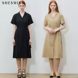 [쉬즈미스(SHESMISS)] 소피아 썸머 롤업 벨티드 원피스 (택가격: 328000원)