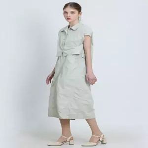 [보니스팍스][보니스팍스(Bonispax)] 레이어드 블라우스 린넨 원피스 (택가격 259000원)