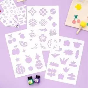 ( )민화샵 에코백 스텐실 도안 팩 10개입 템플릿 휴대용 스텐실패턴 미술공예용