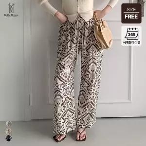 [이삐다]벨라도나 여성 올시즌 에스닉 나염 와이드 밴딩바지 와이드팬츠 BLN26_P278