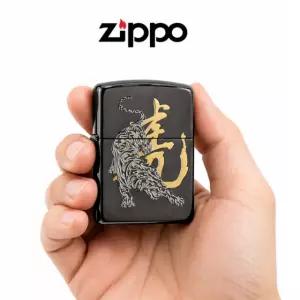 ZIPPO 블랙 펄 폴리쉬 투톤 프리미엄 TIGER2 블랙 지포라이터