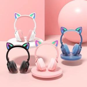 LED 고양이 헤드셋 블루투스 헤드폰 어린이 초등 유아