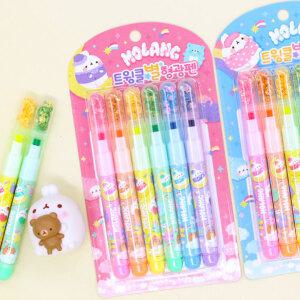 3000 몰랑이 별모양 형광펜세트 노트정리 다이어리꾸미기 단체선물