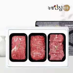 갤러리아 [농협안심한우] 1등급 한우 선물세트 3구 정육1호 1kg (국/불/장)