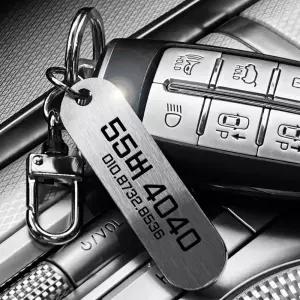 더룩 스틱 메탈 주차번호판키링 열쇠고리 레이저각인 자동차전화번호 악세사리