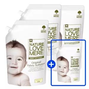 네이쳐러브메레 아기 섬유유연제 1300ml 리필형 3팩 (GIFT) 500ml 오리지널향 유연제 리필 1팩더 총4팩