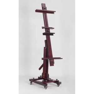 바퀴달린 이젤 화판 원목 보드 미술 작업대 브라켓