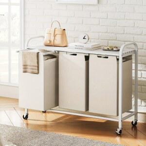 이동식빨래바구니 3단 선반 대용량 빨래통 세탁바구니