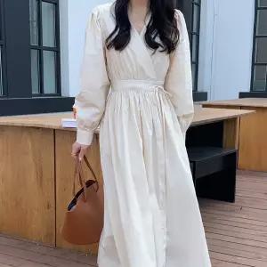 슈린드 랩 롱 원피스 봄 여성 데일리 롱스커트 봉원피스 데이트룩