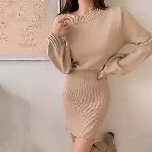 폴앤폴 오프숄더 니트 미니 원피스 3컬러 ES-5048