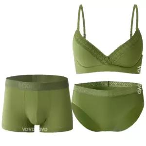 [롯데백화점]보디가드 소폭레이스 노와이어브라 팬티 드로즈 커플속옷 세트BGWBB101WPB101MDB101