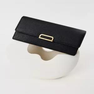 닥스 액세서리 여성 24FW [스테디셀러] 블랙 음각로고 소가죽 장지갑 WCWA4F201BK