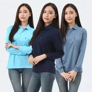 남녀공용 에어로쿨 베이직 긴팔 카라티 기능성 쿨티셔츠 작업복 FGS