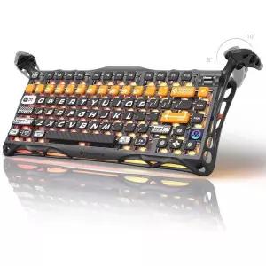 GravaStar Mercury K1 Pro 무선 기계식 게이밍 키보드, 75% 레이아웃 RGB 맞춤형 알루미늄 합금 매트 블랙