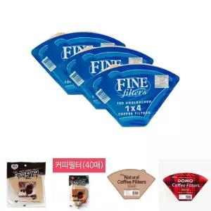 FINE 커피 필터 1X4 100매 3세트 5인 7인용/여과지/핸드/드립/거름망/종이/원두/일회용/메이커/휠터