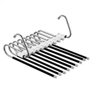 스테인리스 논슬립 접이식 바지걸이 9구/가정용/모텔/호텔/기숙사/병원/논슬립/행거/옷걸이/바지/정장/치마