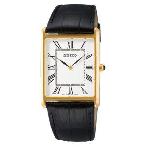 [세이코] SEIKO 손목시계 맨즈 스퀘어 디자인 쿼츠 SWR052 화이트 다이얼×블랙 레더 밴드 [병행 수입품]