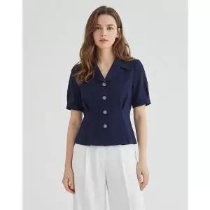 [미센스] 카라디자인 버튼 블라우스_MB44BLP103Z