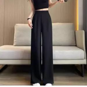 노버튼 와이드 밴딩 슬랙스 팬츠 봄 여름 허리밴딩 오피스 정장 출근 하객 학생 여행 데이트